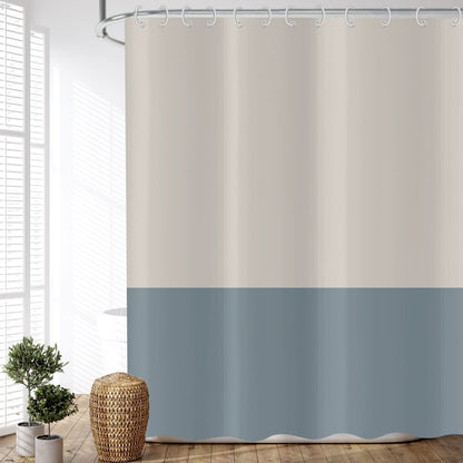 ASDCXZ Shower Curtain Blue 180x200 cm, Modern Beige Blue Splicing Motif Waterproof Textile Bath Shower Curtains Washable Polyester Fabric Shower