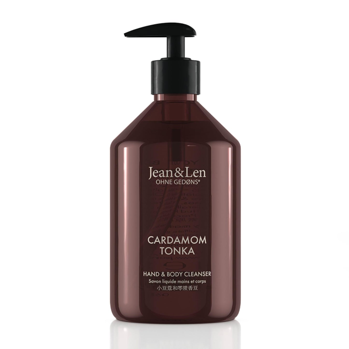 Jean&Len Hand & Body Cleanser Cardamom & Tonka, for a Scented Cleansing Experience, Body and Hand Soap in a minimalistic bottle, Exotic Spicy