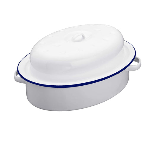Enamel Oval Roaster Dish Tray - 36cm