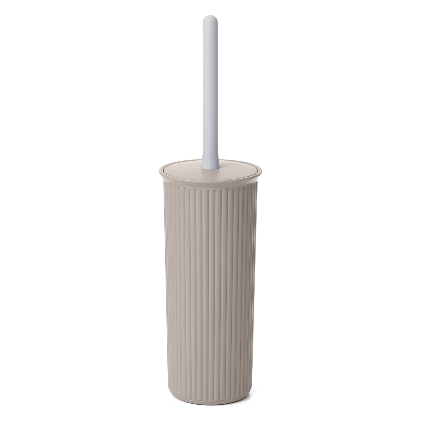 TATAY Toilet Brush | Compact and Functional Design | BPA-Free Plastic Toilet Brushes | Made in Spain | 9.5 x 9.5 x 39.5 cm - Baobab Collection - Taupe