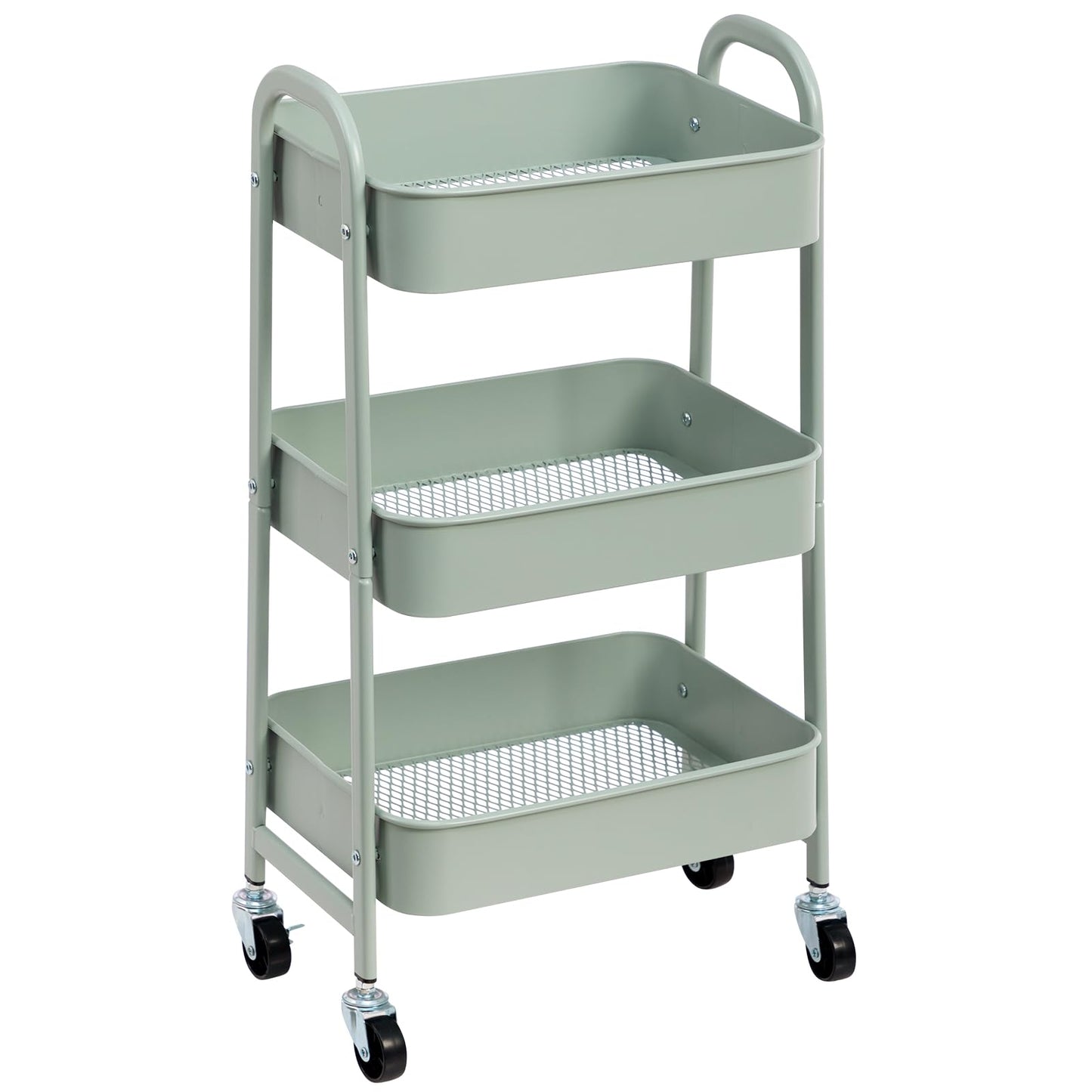 DOEWORKS Metal Storage Trolley on Wheels Kitchen Trolley Craft Trolleys