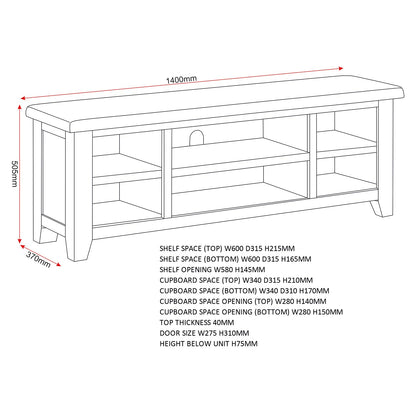 Seconique Windsor Straight Tv Unit in Pebble Grey/Oak