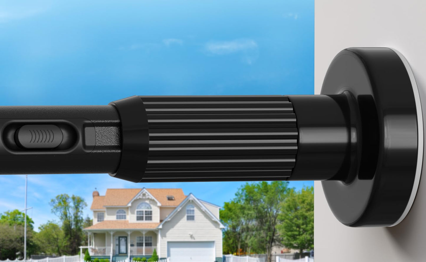 AIZESI Black Shower Curtain Pole 105-262Cm, Extendable Curtain Poles Extra Long Tension Rod, Shower Curtain Rail Room Divider Curtain Rod