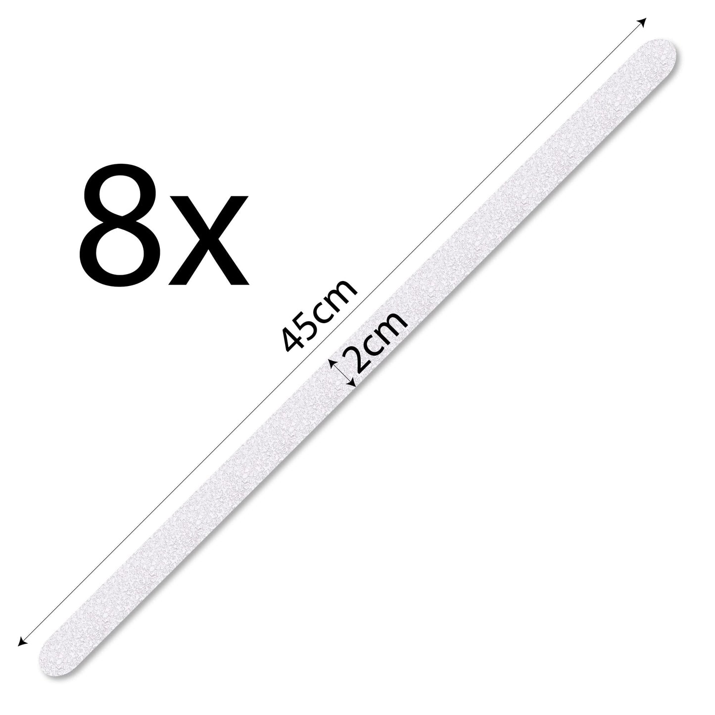 SeKi Non-Slip Strips 45 x 2 cm Transparent for Stairs/Showers/Bathtub - Self-Adhesive Barefoot Friendly Slip Class R9 According to DIN 51130 Non-Slip