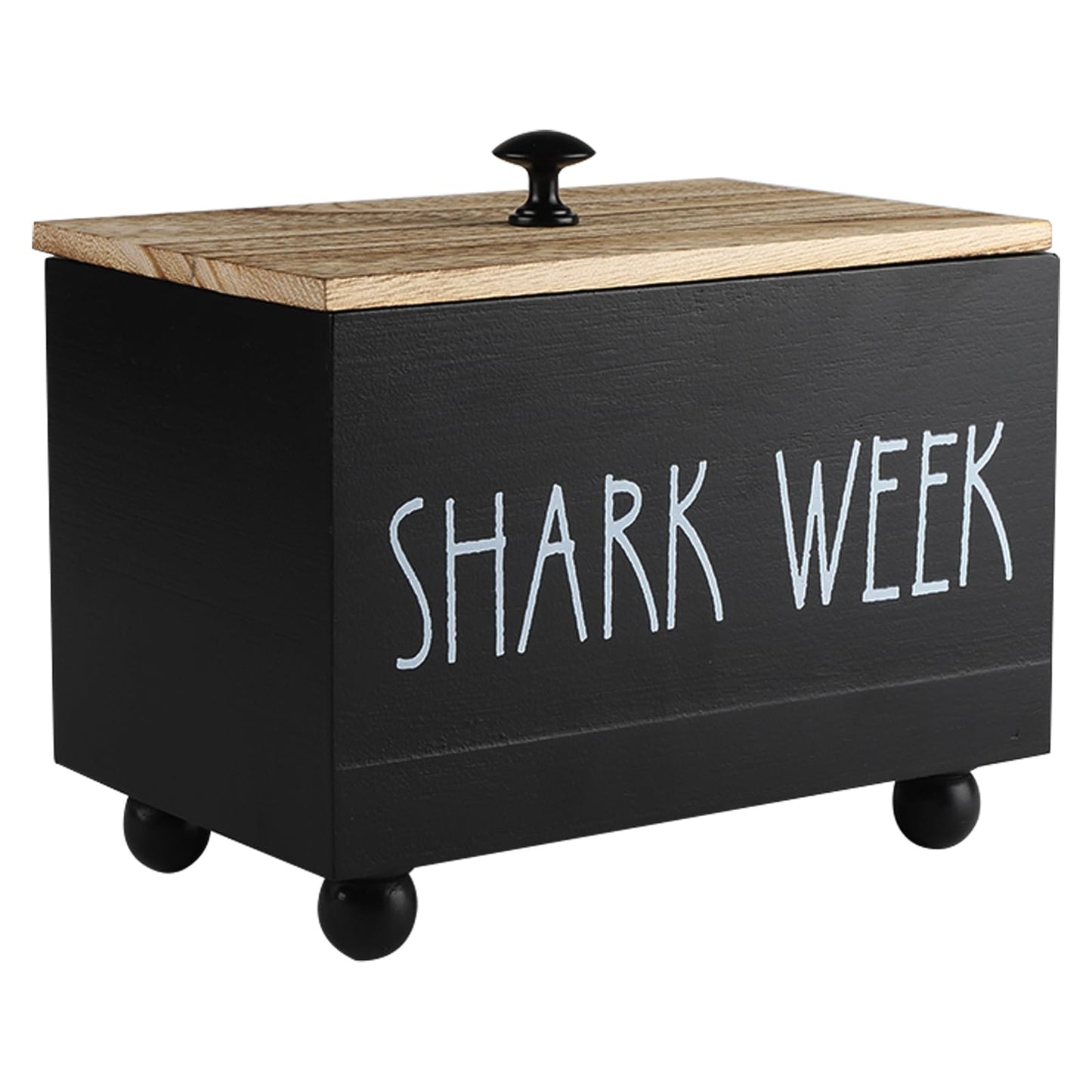 Gzsekken Tampon Holder for Bathroom with Lid,Shark Week Period Box Sanitary Products Organiser for Bathroom