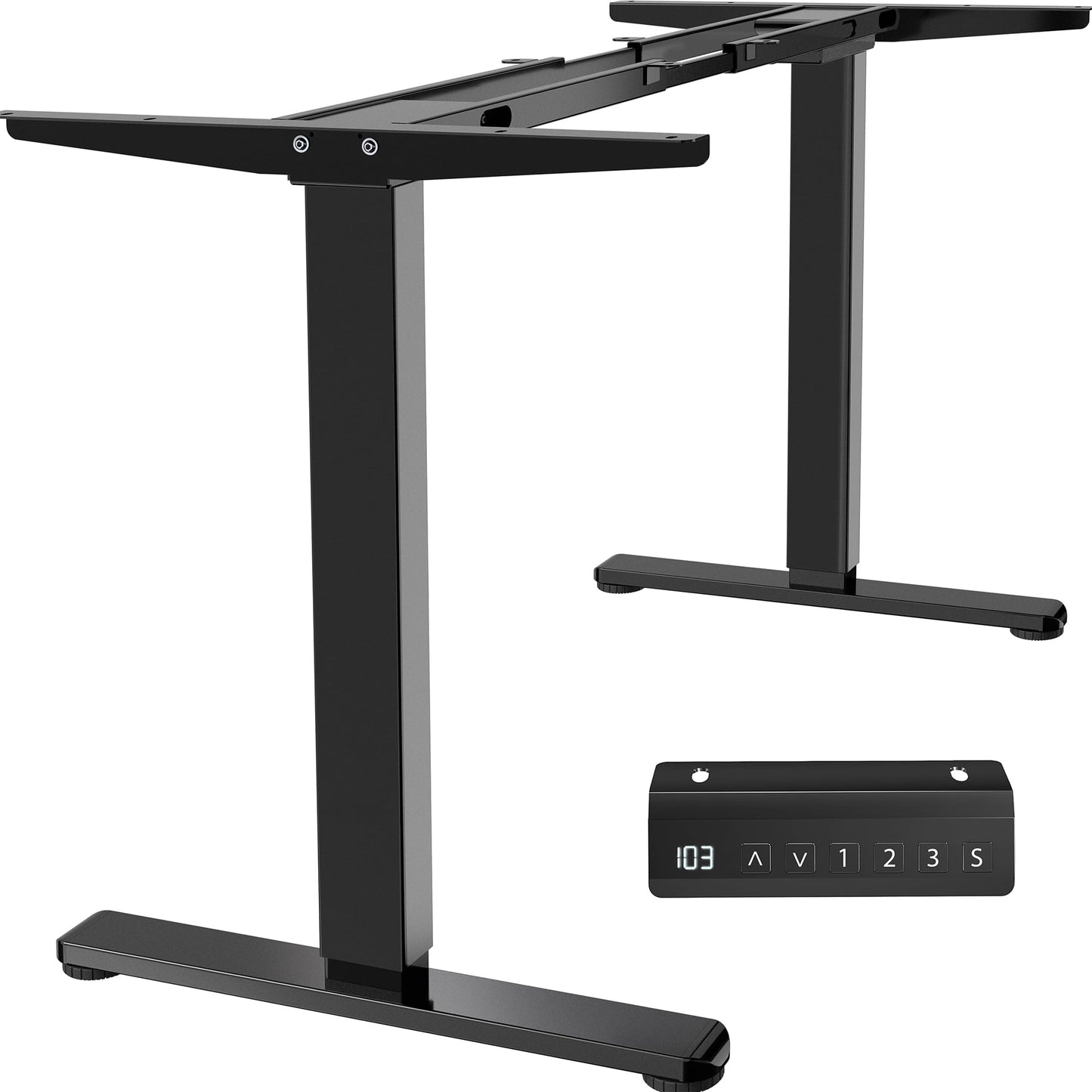 VIVO Electric Stand Up Desk Frame, DIY Workstation, Frame Only, Dual Motor Ergonomic Standing Height Adjustable Base with Memory Controller, Black