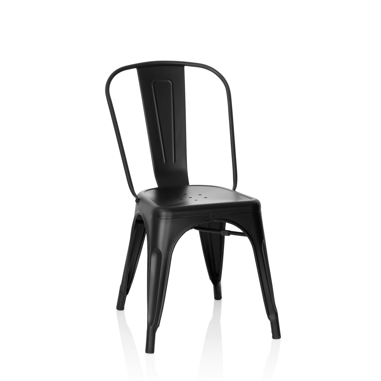 hjh OFFICE Vantaggio 645038 Bistro Chair Brush Metal Matt Black Bistro Chair in Industrial Design Stackable