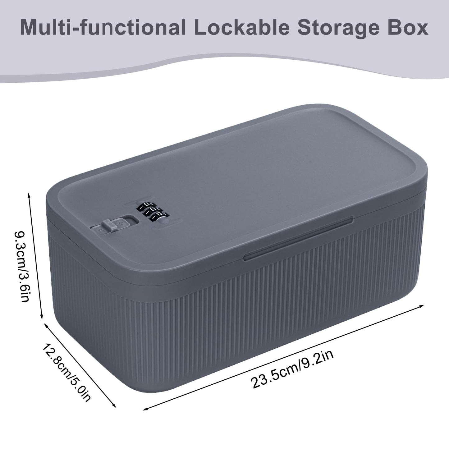 NICEWAT Lockable Storage Box, Organizer Box with Combination Lock, Cell Phone Lockbox, Small Combination Lock Box for Home, Fridge, Office, or Travel