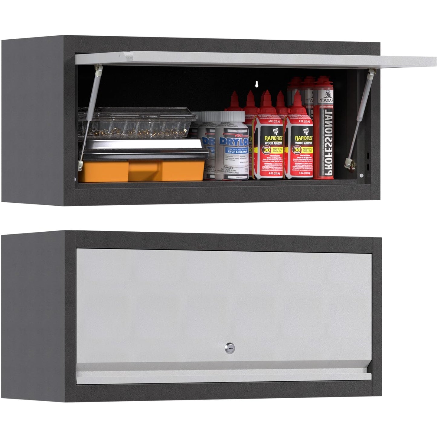 SUPEER Metal Wall Cabinet with Up-flip Door, Size 35cm x 66cm x 30cm