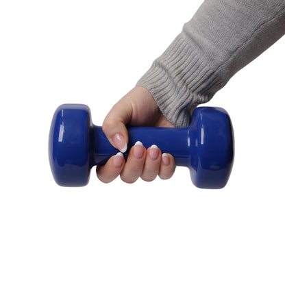 Vinyl Dumbbell Weights | Set Of Hand Weights | Home Gym Equipment | Comfortable grip (3, Kilograms)