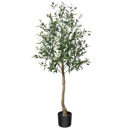 CROSOFMI Artificial Olive Tree 120cm Big tall Fake Plants, Artificial Olive Silk Plants Indoors in Pots, Faux Tropical large artificial plant suitable