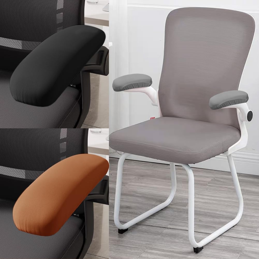 Jiakalamo Office Chair Armrest Covers, 1pair Stretchable Stretch Computer Chair Slipcover Desk Chairs Arm Cover for Office, Desk, Gaming Chairs(Black)