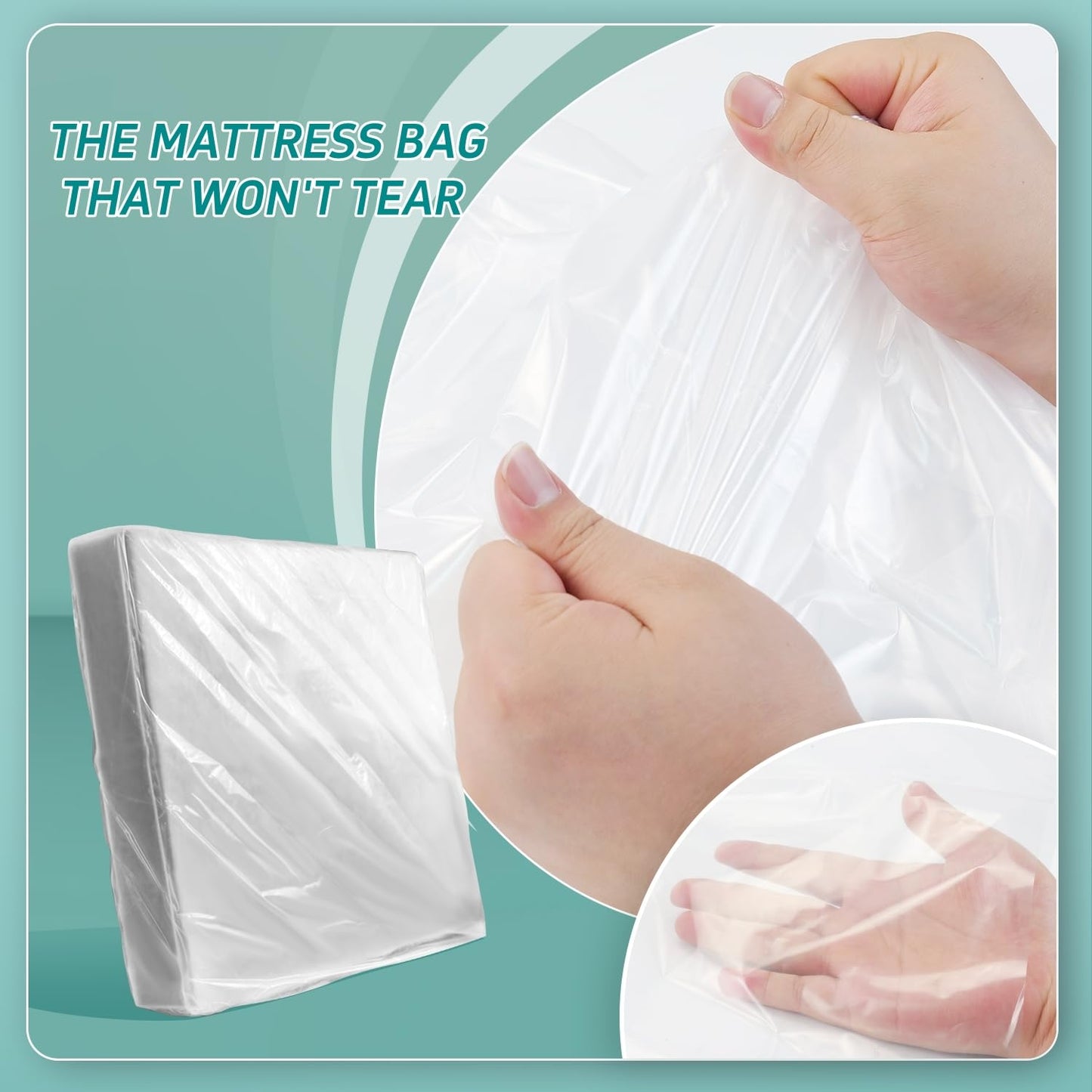Double Mattress Bag for Moving and Storage,Mattress Protector Storage Bag,Waterproof Mattress Storage Bag,Heavy Duty, Reusable, Tearproof (Queen)