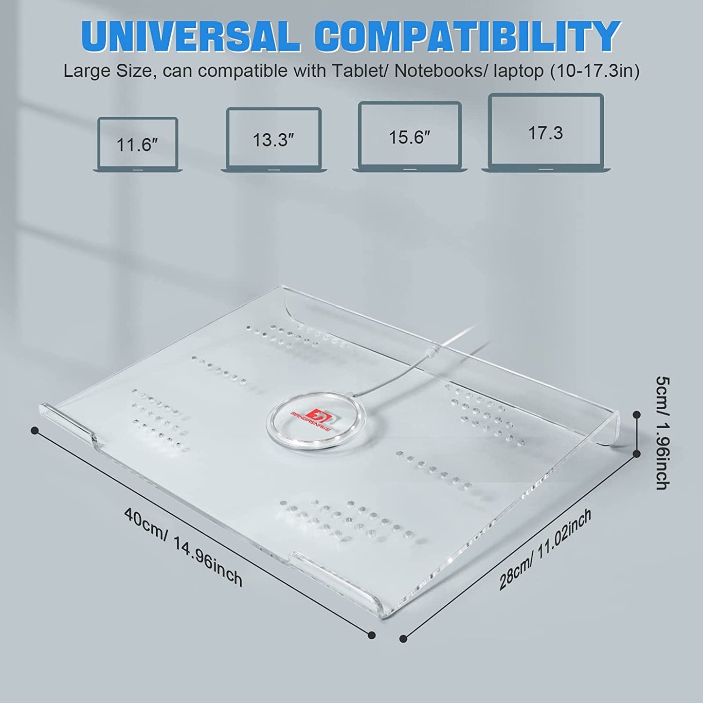 MAMBASNAKE Laptop Riser for Desk, Clear Acrylic Laptop Stand, Ergonomic Computer Stand for Laptop