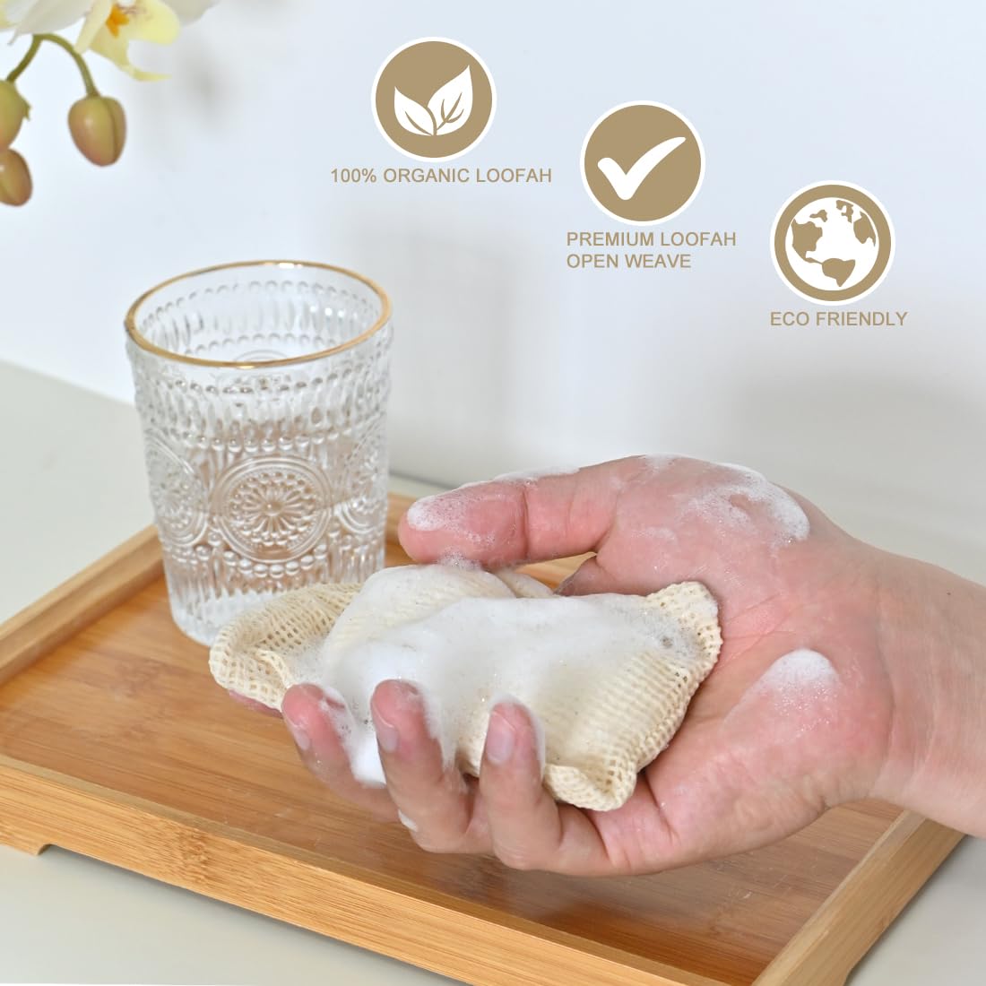 LICQIC Sisal Soap Bag, Exfoliating Soap Bags, 1 Pcs Cotton