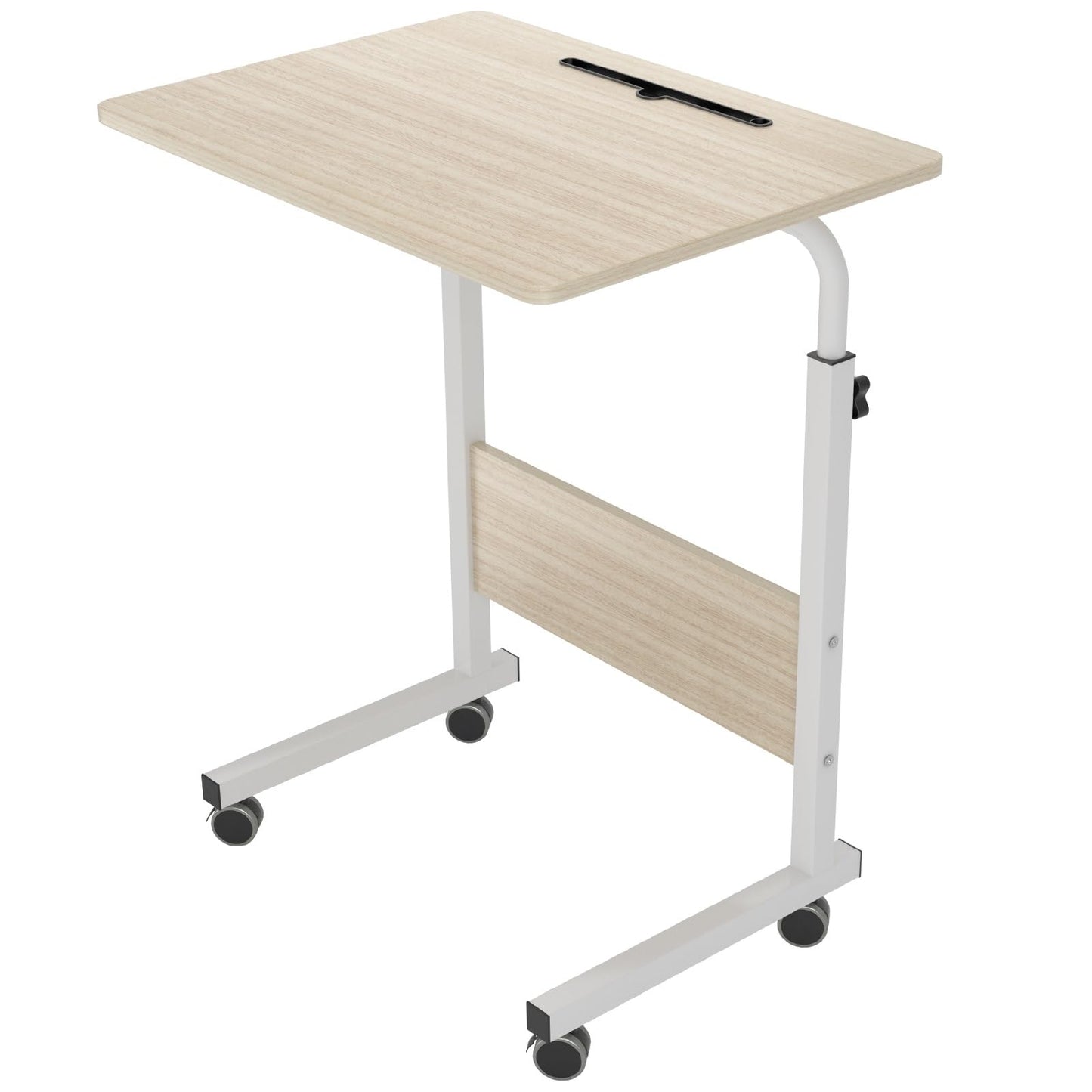 sogesfurniture 60 * 40cm Adjustable Height Laptop Table with Tablet Slot, Mobile Computer Stand Desk Portable Side Table for Bed Sofa