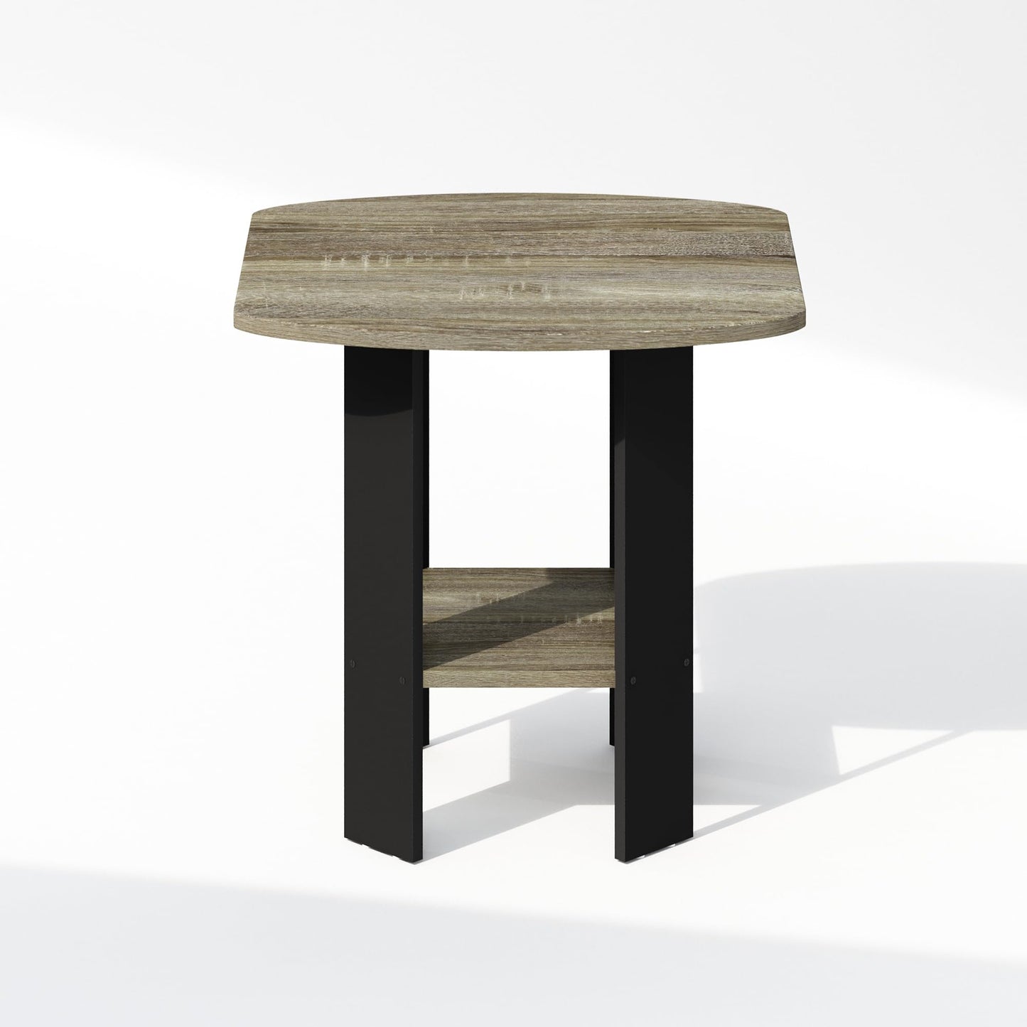 Furinno TIDUR Night Stand, Open Shelf Design Nightstand with Storage Shelf, Round Corner Bedside Table, End Table, Side Table, for Bedroom