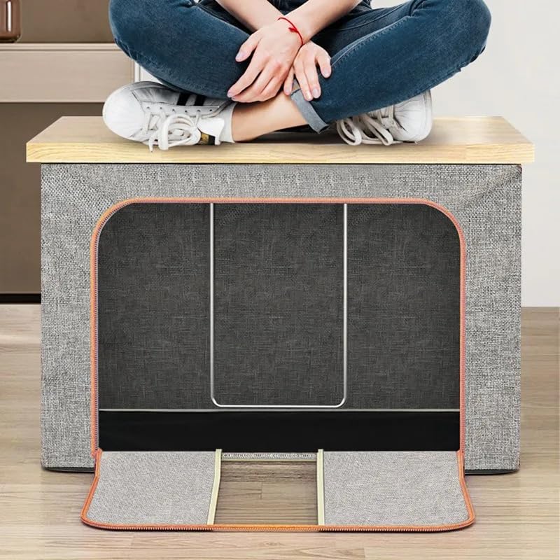 3Pack Clothing Storage Bags with Metal Frame，66L betterboxes Stackable Storage for Moving House，Foldable Clothes Organiser with Clear Windows and