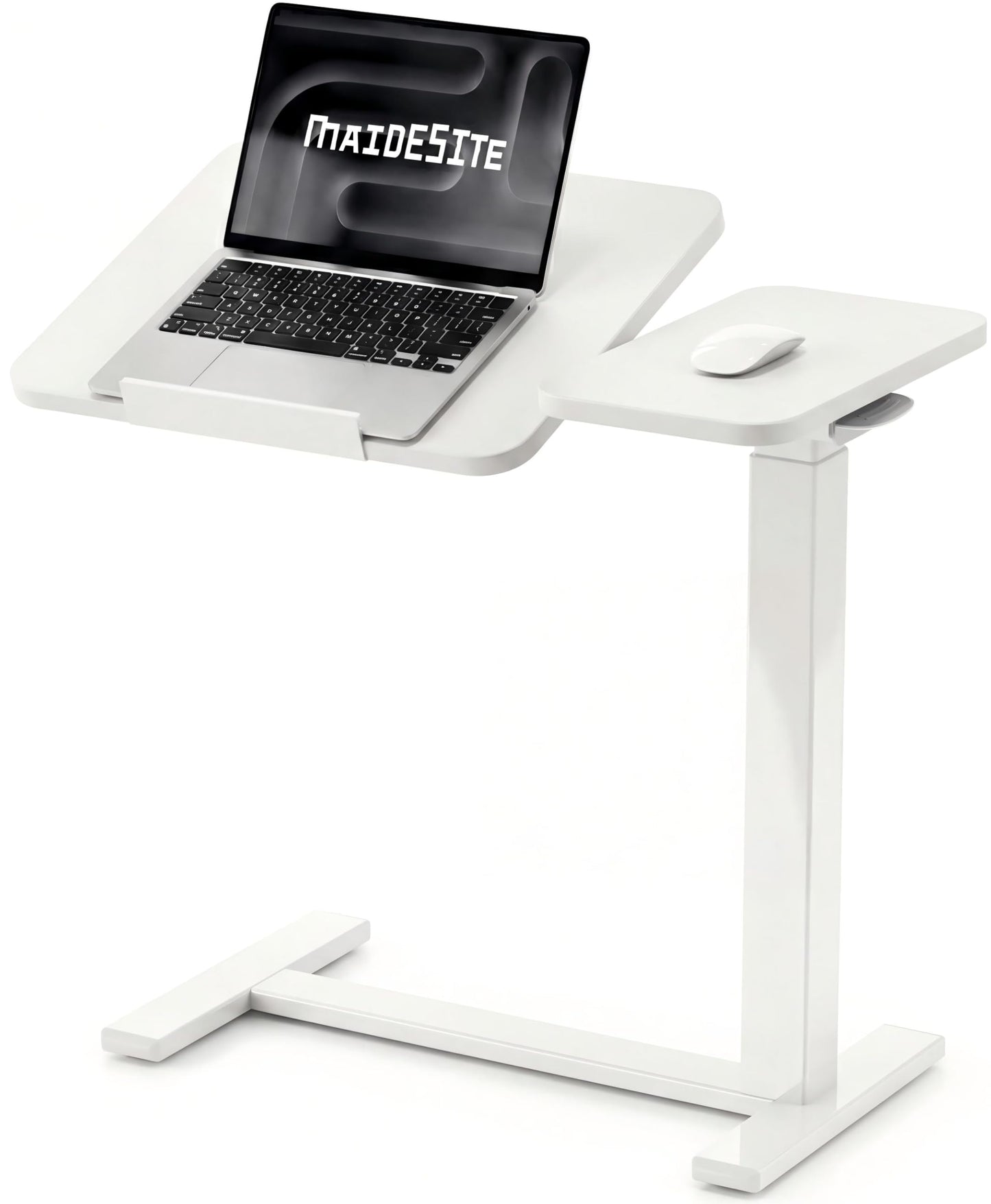 MAIDeSITe Fit Dual Overbed Table with Wheels, C-Shape Bedside Table