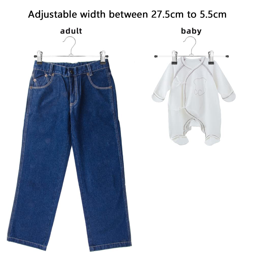 NORTHERN BROTHERS Pants-Hangers-50PCS-Skirt-Hangers-Pant-Hangers-with Clips Slack Hangers Pants Trouser Hangers Clothes Hangers for Pants