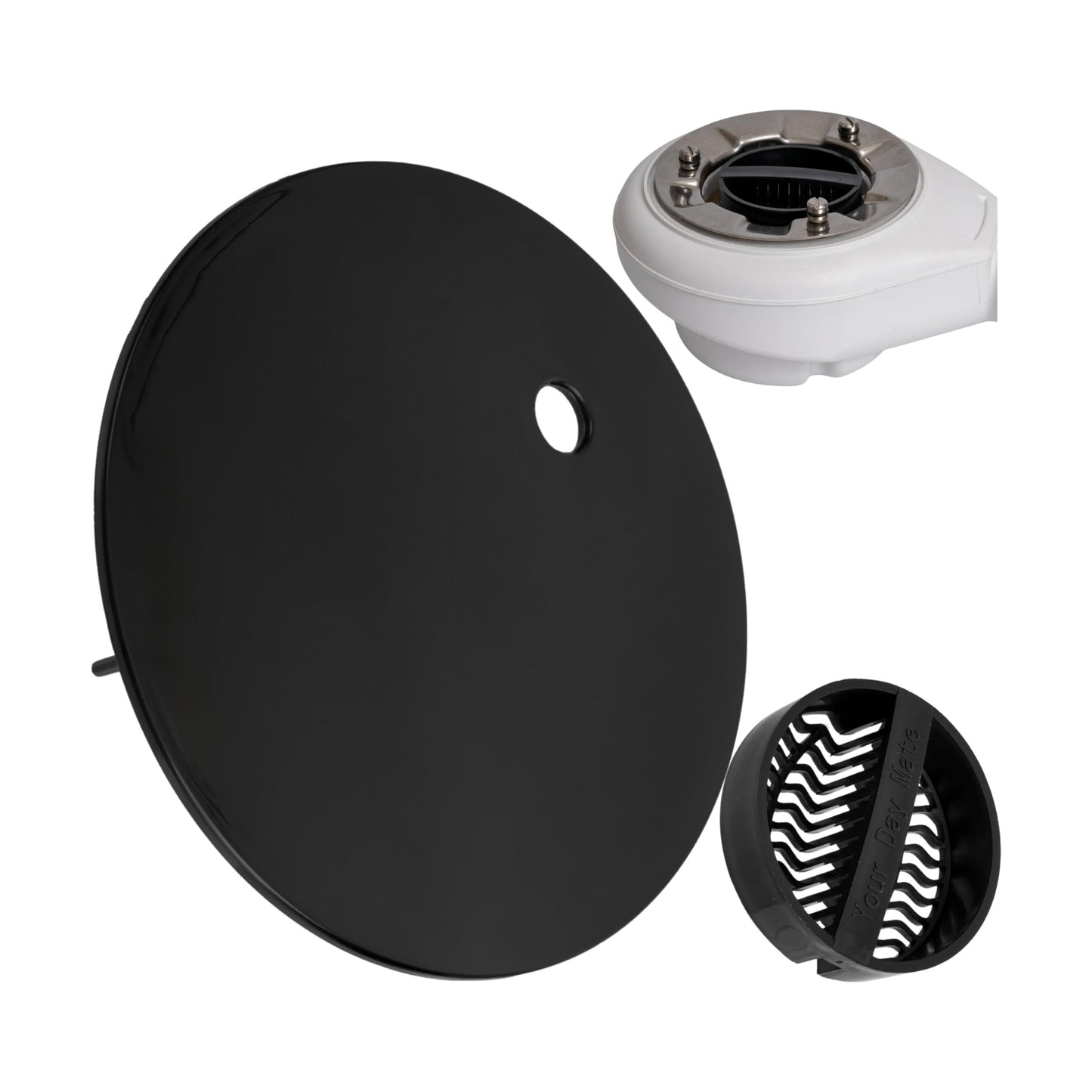 Cover Set with Hair Strainer for Shower Drain, Ø 115 mm, Compatible with Viega Tempoplex Drain from Year of Manufacture 2006