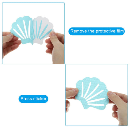 PATIKIL 12Pcs Non Slip Bathtub Stickers, Anti Slip Shower Stickers Bathroom Shower Floor Decals Sea Shell Shape Cute Treads Tubs, White