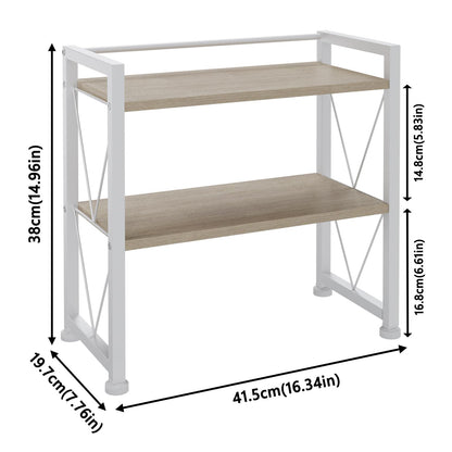 VSIWB Desk Shelf Organizer, 2 Tier Office Shelves, Wood Desk Storage Rack and Freestanding Display Shelf for Office, Dressing Table, Home 41x20x38cm