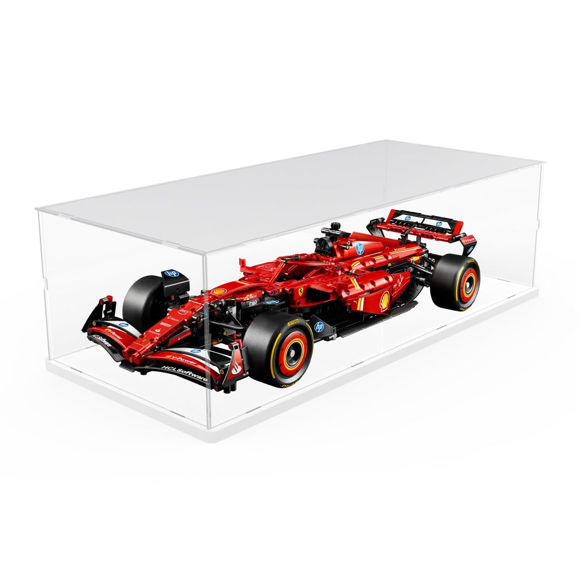 Nynelly 3mm Thick Acrylic Display Case for Lego F1 Cars for Lego Ferrari Mercedes McLaren F1 Model Cars