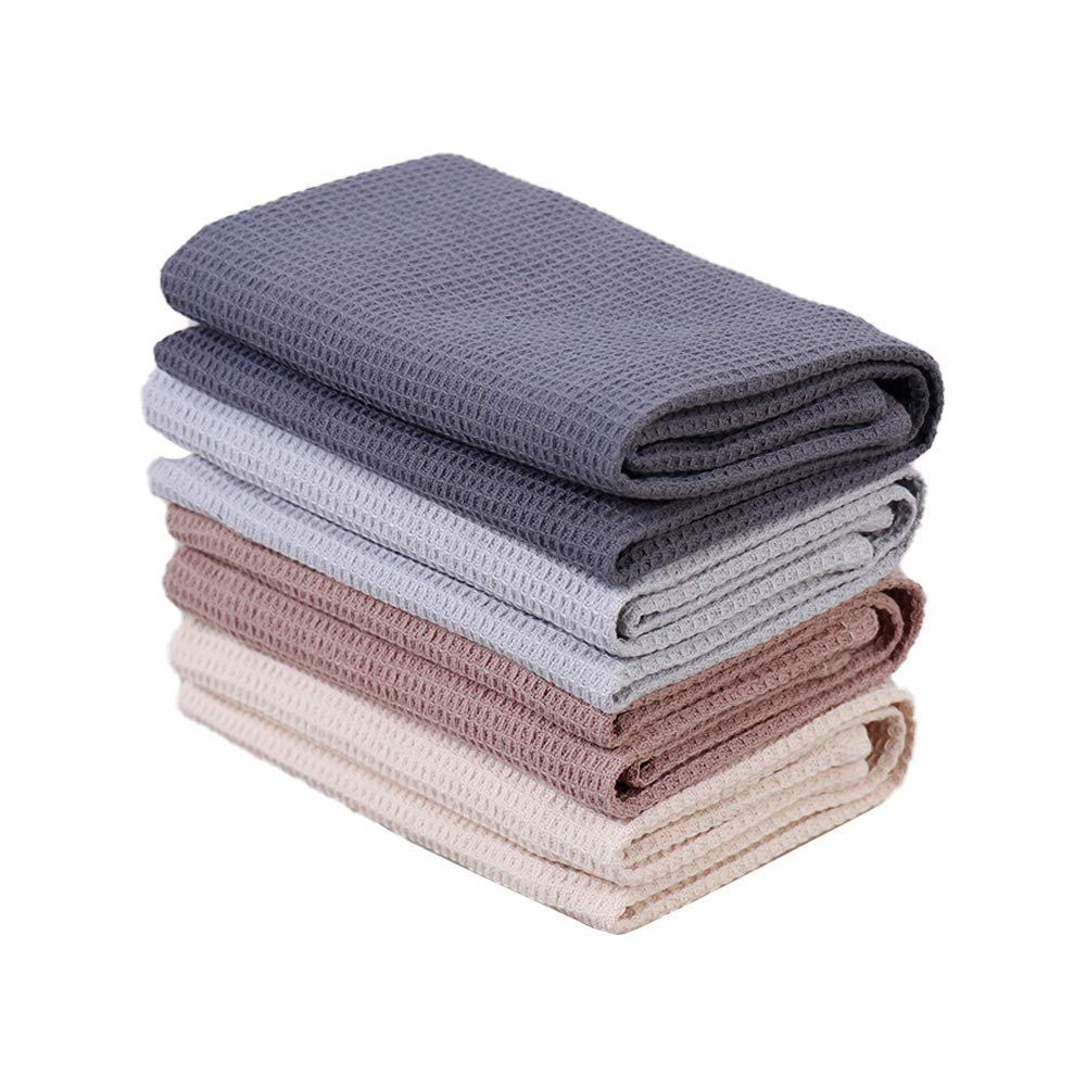 PY HOME & SPORTS Dish Towel Set, 100% Cotton Waffle Weave Kitchen Towels 4 Pieces, Super Absorbent (17 x 25 Inches, Set of 4)