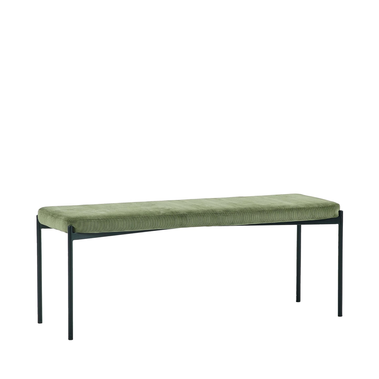 Julian Bowen Leonie Dining Bench for 2, Corduroy, Green - H47.5 x W120cm