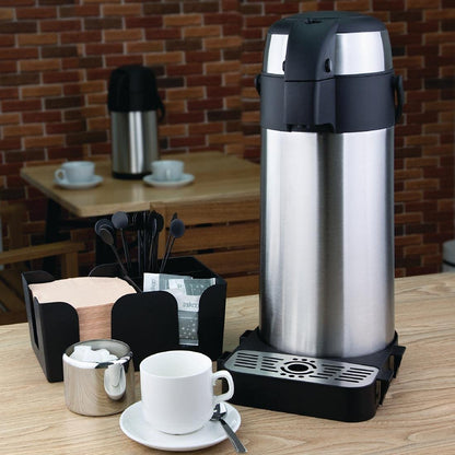 Olympia Pump Action Airpot 5L 445X172mm Stainless Steel Teapot Infuser