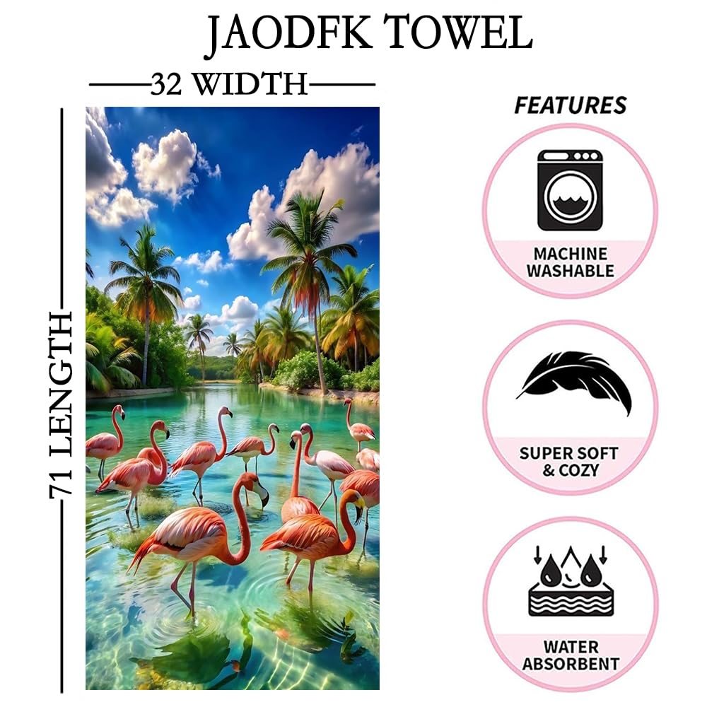 JAODFK Microfibre Beach Towel 71"X32" Quick Dry Lightweight Sand Free Extra Large Thin Towels Travel Essentials For Adults Womens Swim Bath