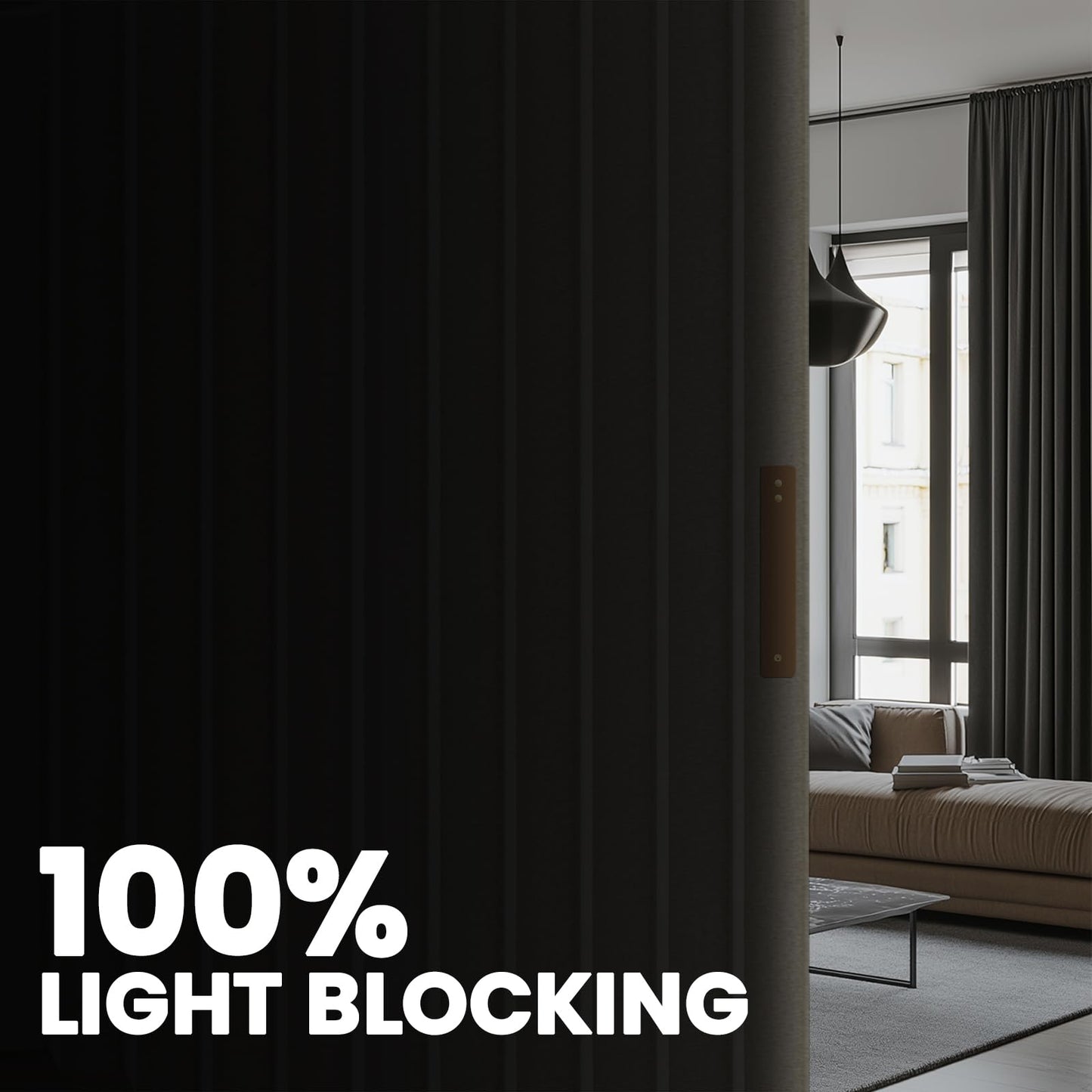 Room Divider Curtain Sets with Flexible Ceiling Track, Privacy Soundproof Curtain for Bedroom Office Patio Sliding Door