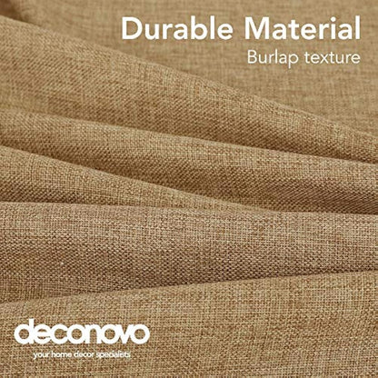 Deconovo Tablecloth Wipeable Plain Faux Linen Table Cover for Kids Painting 55x95in(140x240cm) Golden Brown