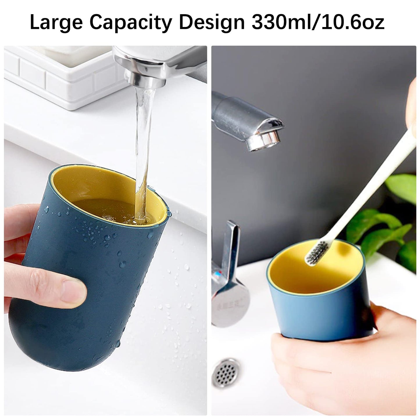 MAIJIAJU 4Pcs Toothbrush Cup, Reusable Plastic Mouthwash Tumbler