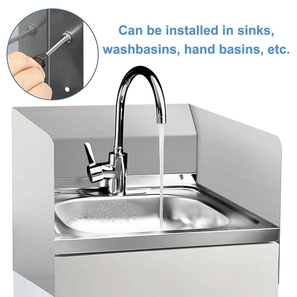 2 Pcs Side Splash Guard, Stainless Steel Faucet Splash Protector Wall Mount Fryer Splatter Shield with Screws for Kitchen Restaurant Bathroom