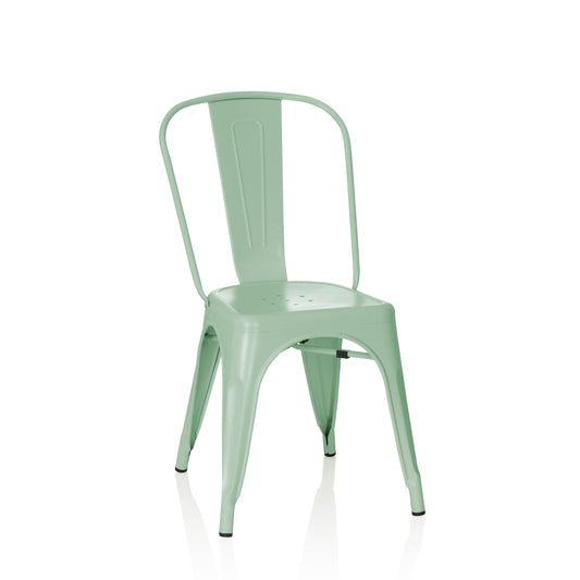 hjh OFFICE Vantaggio 645040 Bistro Chair Brush Metal Matt Green Bistro Chair in Industrial Design Stackable