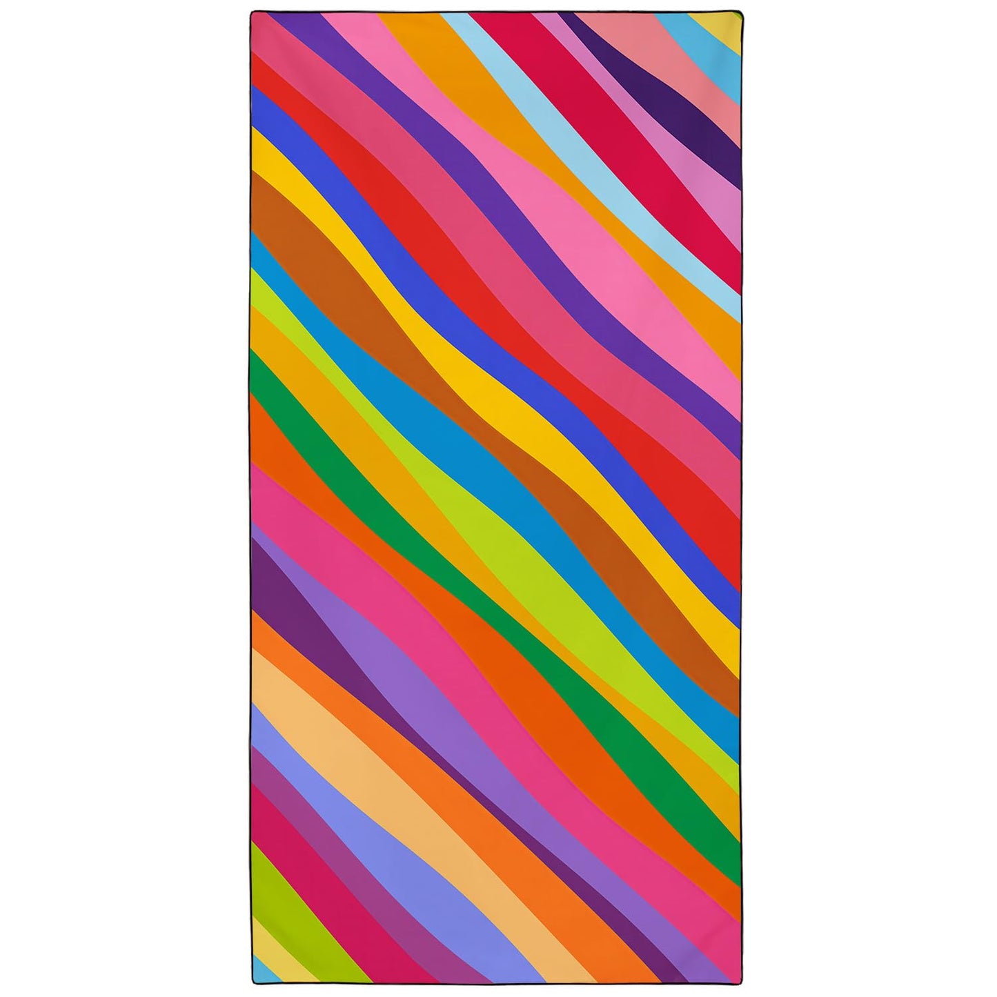 YISUMEI Colorful Rainbow Ripples Beach Towels for Adults Extra Large 180x90cm, Microfibre Quick Dry Towel for Travel Swimming Camping Sports