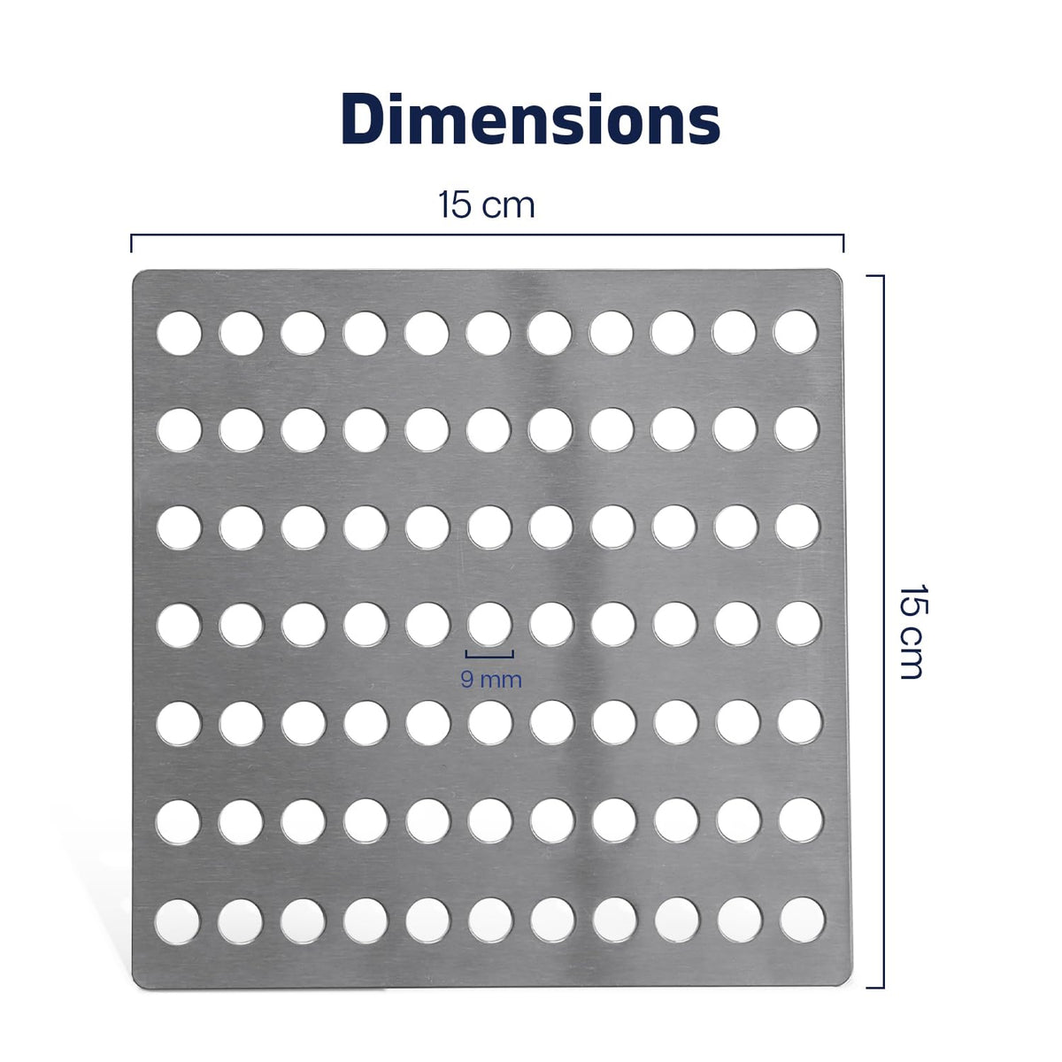 Steel Drain Cover 15 X 15cm - Pack of 2 Rustproof Swirl Drain Covers Outdoor & Indoor - Durable Mesh Drainage Covers Suitable as Shower Drain Cover