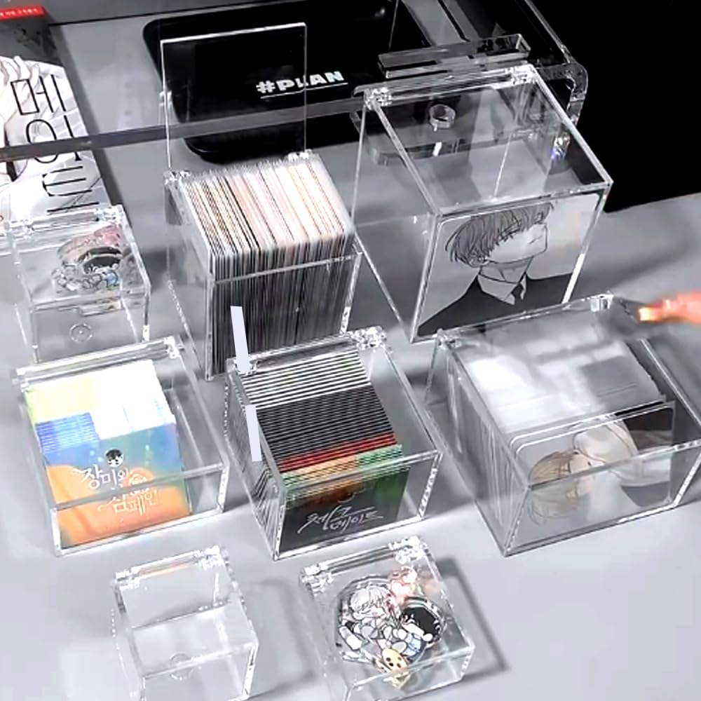 Wanfoou 8 Pack Clear Acrylic Plastic Square Cube Small Acrylic Box with Lid Storage Mini Boxes Square Display Box Organizer Containers for Candy