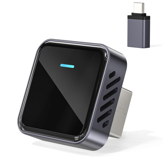 Nano Wireless CarPlay Adapter for Apple iPhone, Convert Wired CarPlay to Wireless, Stable Control & No Delay Latency with USB-A to USB-C Adapter