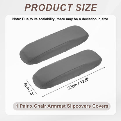 sourcing map Chair Armrest Slipcovers Covers, 32 x 8cm Polyester Removable Seat Hand Rest Protector for Office Chairs Desk ChairGray