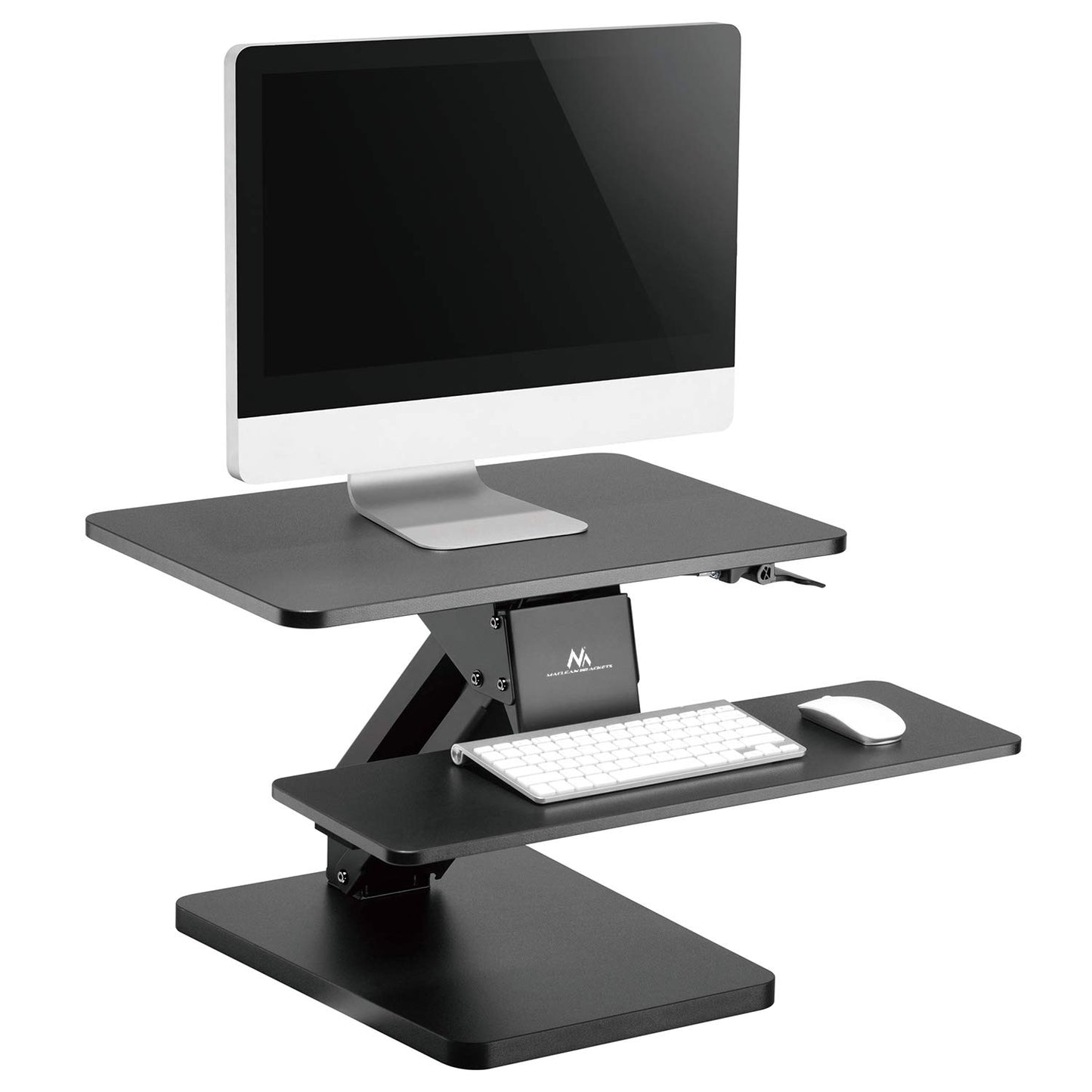 Maclean MC-882 Desk Workstation Height Adjustable Computer Keyboard Laptop Table Gas Spring Computer Stand Black