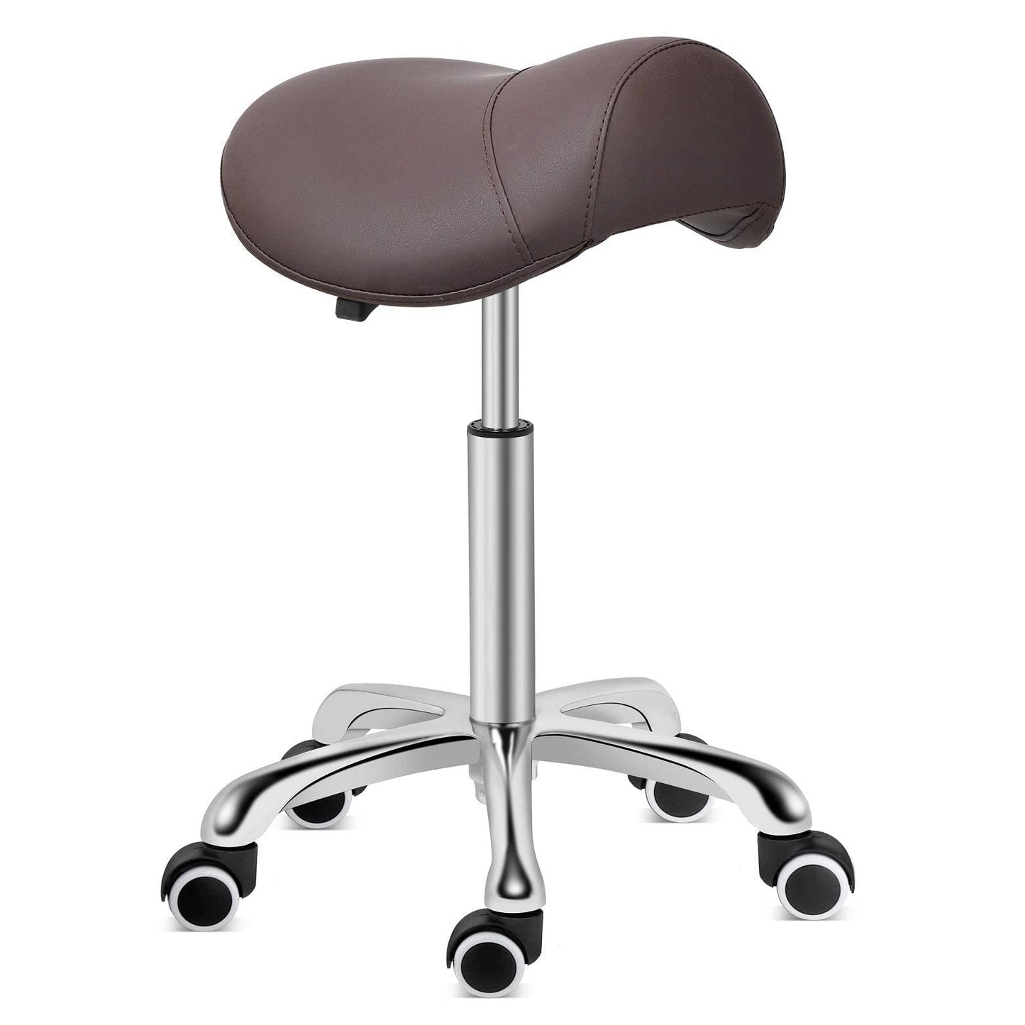 Kaleurrier Saddle Stool Rolling Swivel Height Adjustable with Wheels,Heavy Duty Anti-Fatigue Stool,Ergonomic Stool Chair for