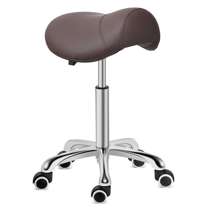 Kaleurrier Saddle Stool Rolling Swivel Height Adjustable with Wheels,Heavy Duty Anti-Fatigue Stool,Ergonomic Stool Chair for