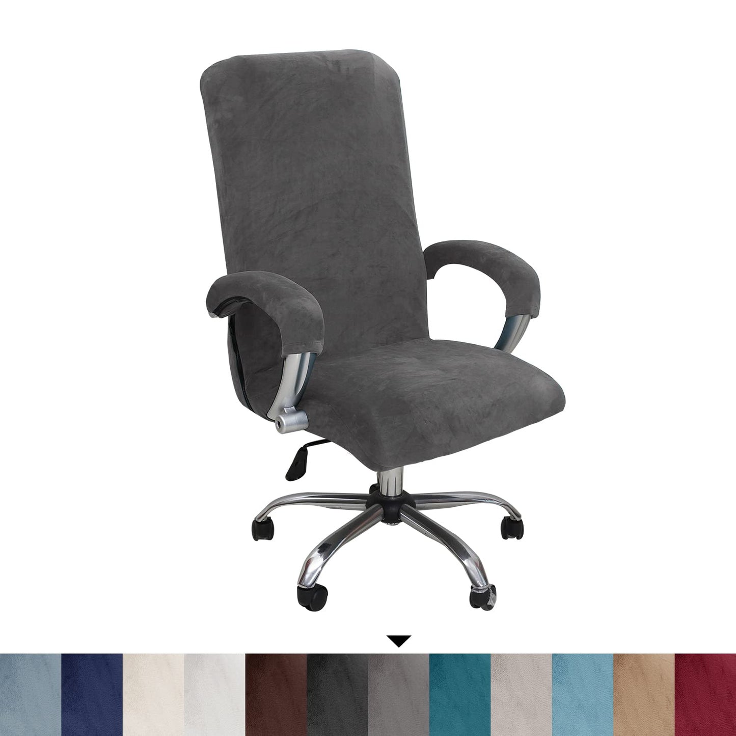 Bestenrose Velvet Office Chair Cover Stretch Computer Desk Armchair Covers