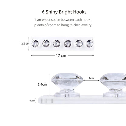 Baoswi Necklace Hangers Acrylic Necklaces Holder Wall Mounted Jewellry Organiser Hanging with Diamond Shape Hooks, Jewellry Hangers for Necklace