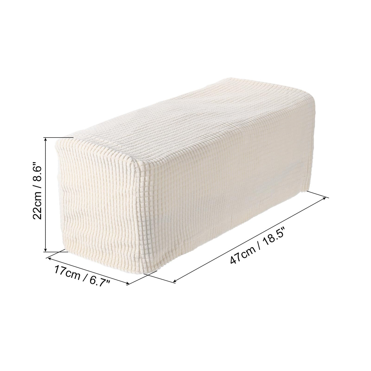 sourcing map 2pcs Stretch Armrest Covers for Chairs/Sofas, Couch Arm Covers with Twist Pin, Furniture Protector Slipcovers White