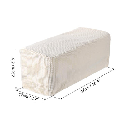 sourcing map 2pcs Stretch Armrest Covers for Chairs/Sofas, Couch Arm Covers with Twist Pin, Furniture Protector Slipcovers White