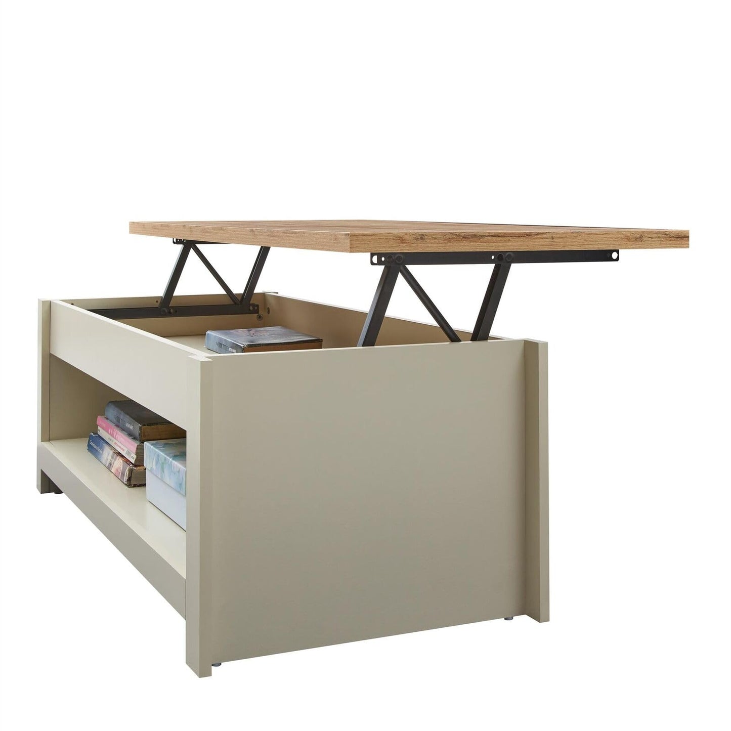 TAD TIMBER ART DESIGN UK Lisbon Cream Lift Up Coffee Table Storage Unit